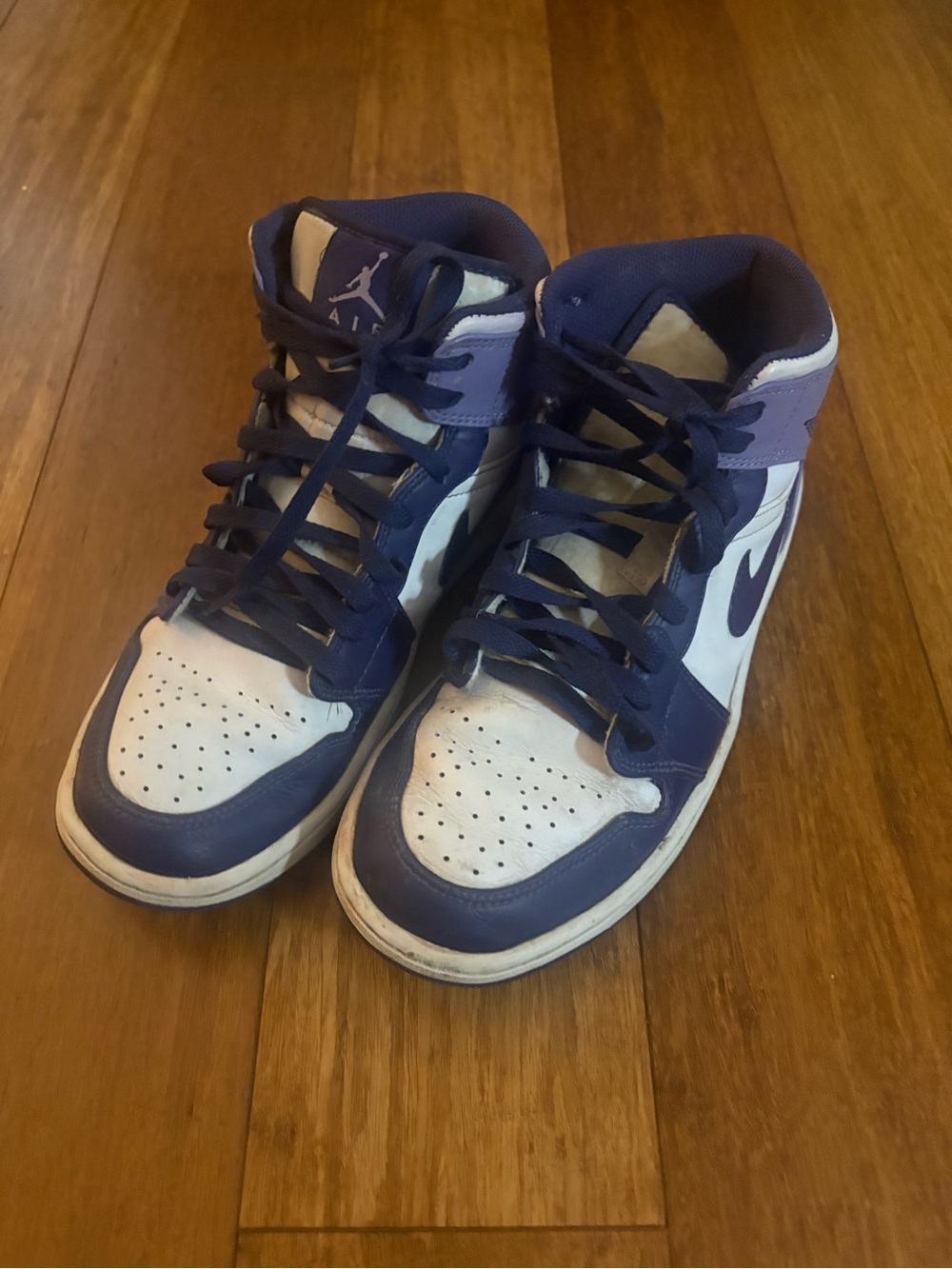 Nike High-Top J1 Sneakers - White and Purple